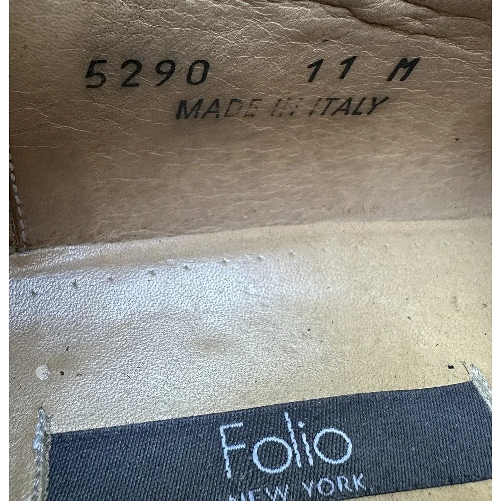 FOLIO New York Oxfords Dress Shoes Men's Size 11M‎ Brown Leather Split Toe Laces